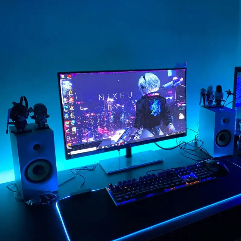 Gaming Lights Music Sync Strip Smart Ambient Lighting PC Display Backlight Strip Smart Control RGBIC DIY Party Screen Light Game