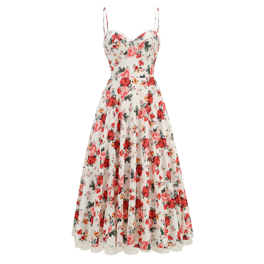 Fashion Prom Gown Elegant Luxury Evening Dress Autumn Retro Print Holiday Outfits Womens Wedding Guest Dress Woman Clothes