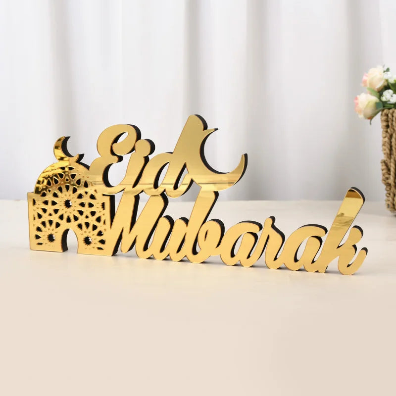 Ramadan Mubarak Acrylic Ornament Eid Mubarak Ramadan Kareem Decoration for Home Islamic Muslim Party Decor Eid Al Adha Gift