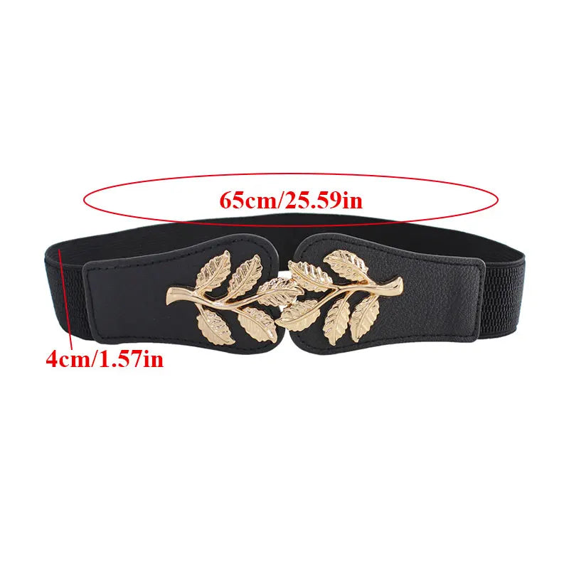 Ceinture en cuir PU métallisé pour femme