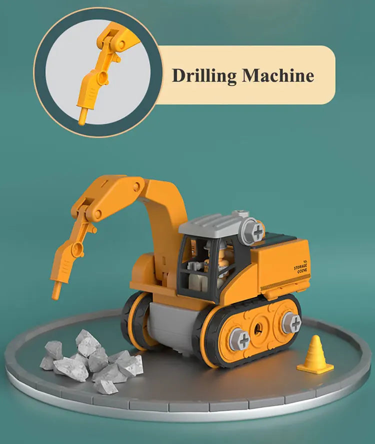 Jouets pour enfants, véhicule d'ingénierie, perceuse électrique, outils, ensembles éducatifs assemblés, outils pour garçons, cadeau de construction d'écrous