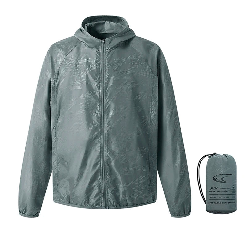 JNLN Men's Women's Waterproof Hiking Jacket Quick Dry Sun Protection Windbreaker Camping Hunting Climbing Outdoor Rain Coat
