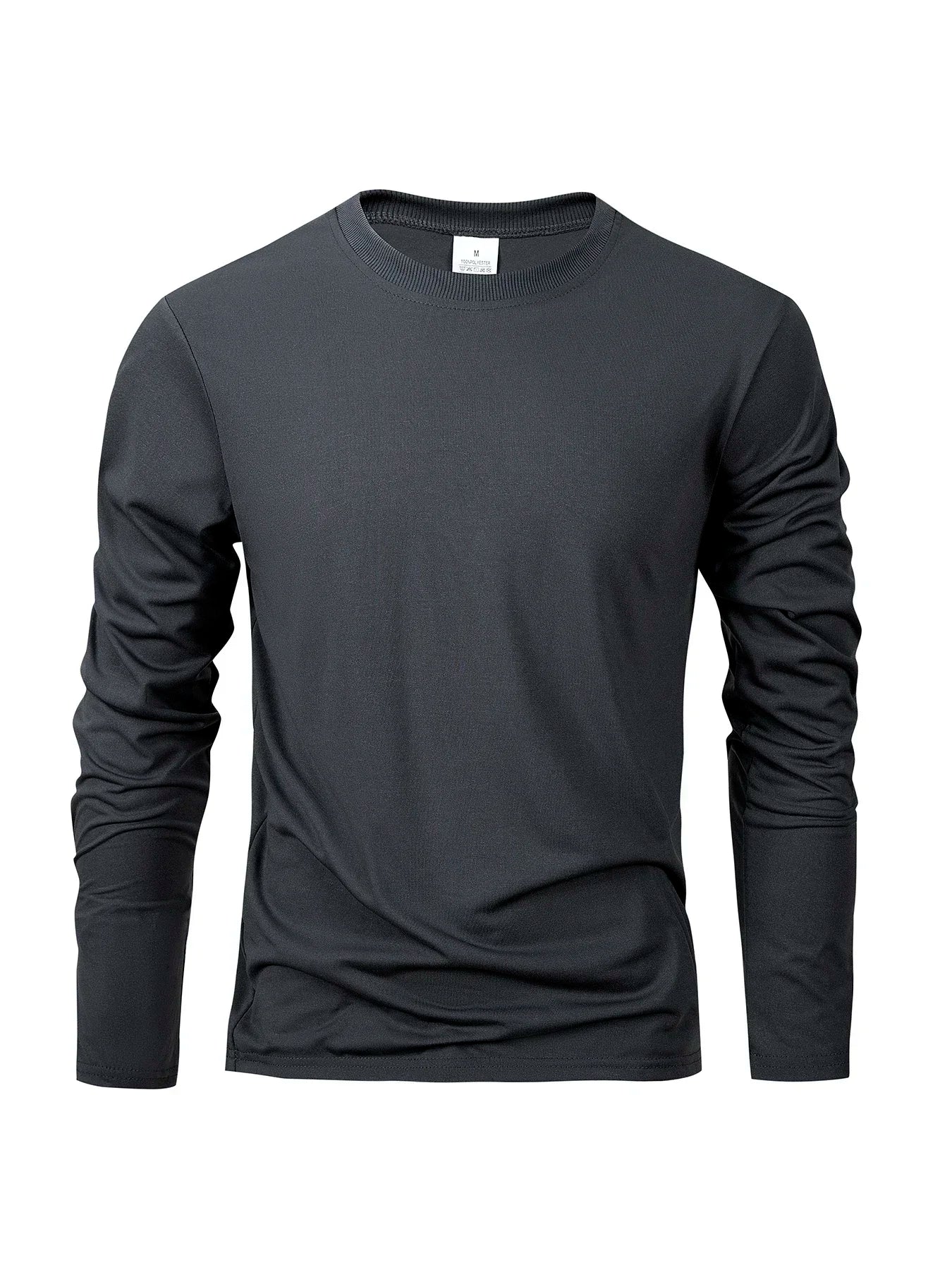 Men's Shirts Simplicity Solid Color Long Sleeve T-shirt Fashion Breathable Casual O-neck Unisex Tops Fitness Run Sports Pullover