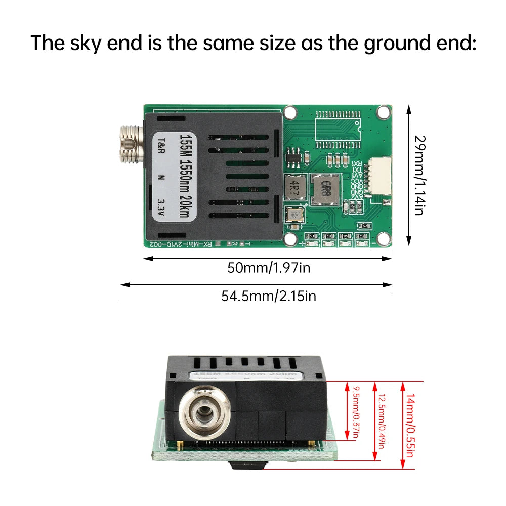 Dc 5.5-26V Ttl Optical Transceiver Module Drone Fc Rx/Tx/Av/Vcc/Gnd Fiber Optic Module Terminal Equipment Optical Terminal