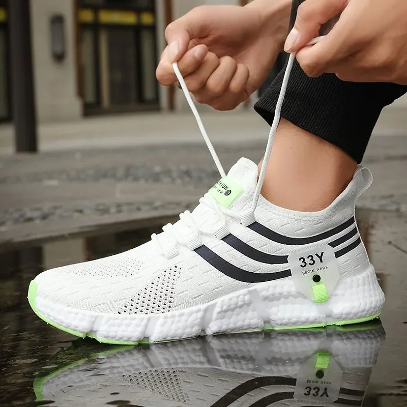 Men's Walking Shoes with Comfortable  Fashionable Grid Design Versatile Lightweight Breathable Anti Slip Outdoor Training Shoes