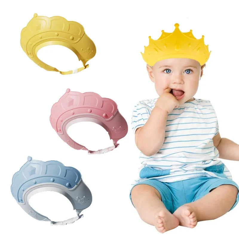 Gorros de baño para bebés, protectores de oído infantiles, gorro de ducha para niños, protector de cabeza para baño, gorro de ducha ajustable para lavar el pelo
