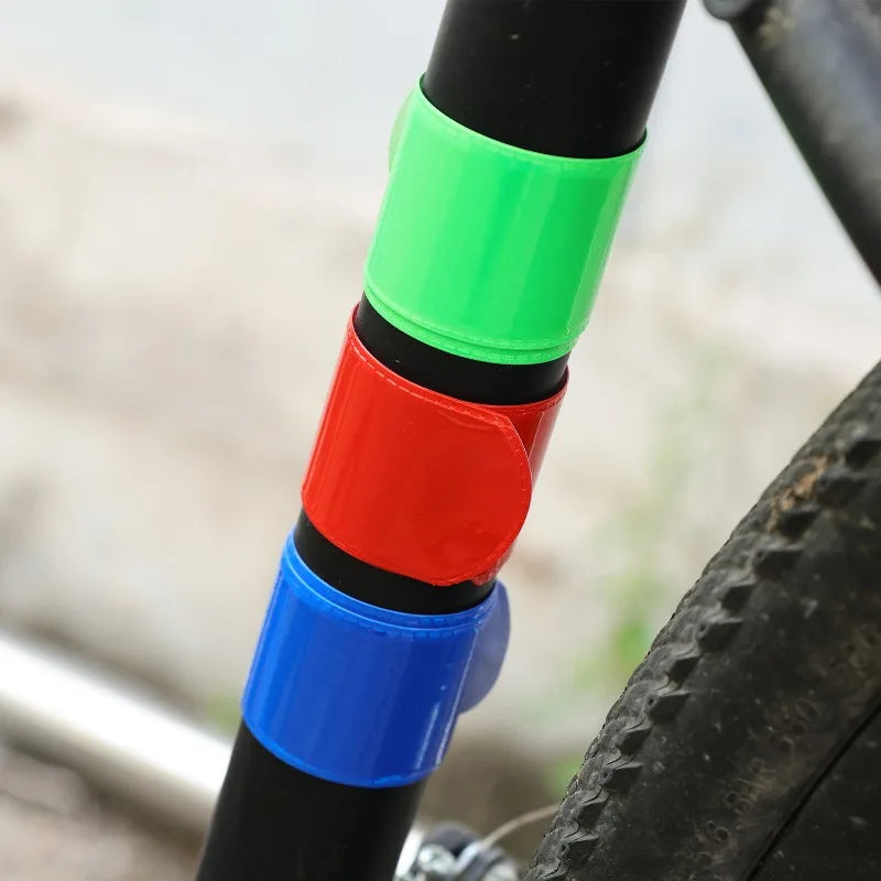 10pcs Bicycle Reflective Strap Safety Leg Pants Ring Shape Reflective Glow Tape Night Sports Jogging Cycling Reflective Arm Band