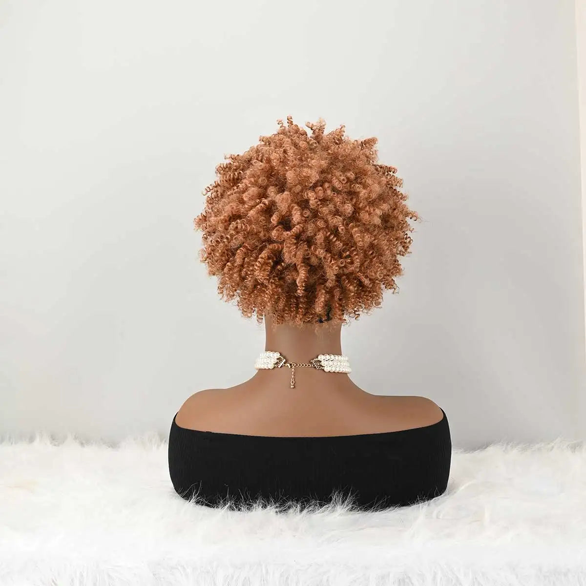 Headband Wig Curly Headband Wig With Bangs For Women Synthetic Afro Curly Hair Wig With Headband Attached Short Kinky Curly Afro High Puff With Bangs Stripes Short Red Curly Wigs with Bangs for Women, Natural Wavy Synthetic W