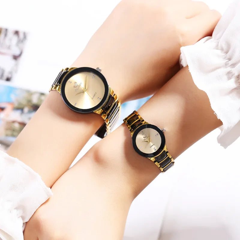 ORLANDO Hombres Lujo Relojes Recién Llegados Genial Negro Oro Cuarzo Acero Reloj de Pulsera Exquisito Masculino Relogio Moda Reloj
