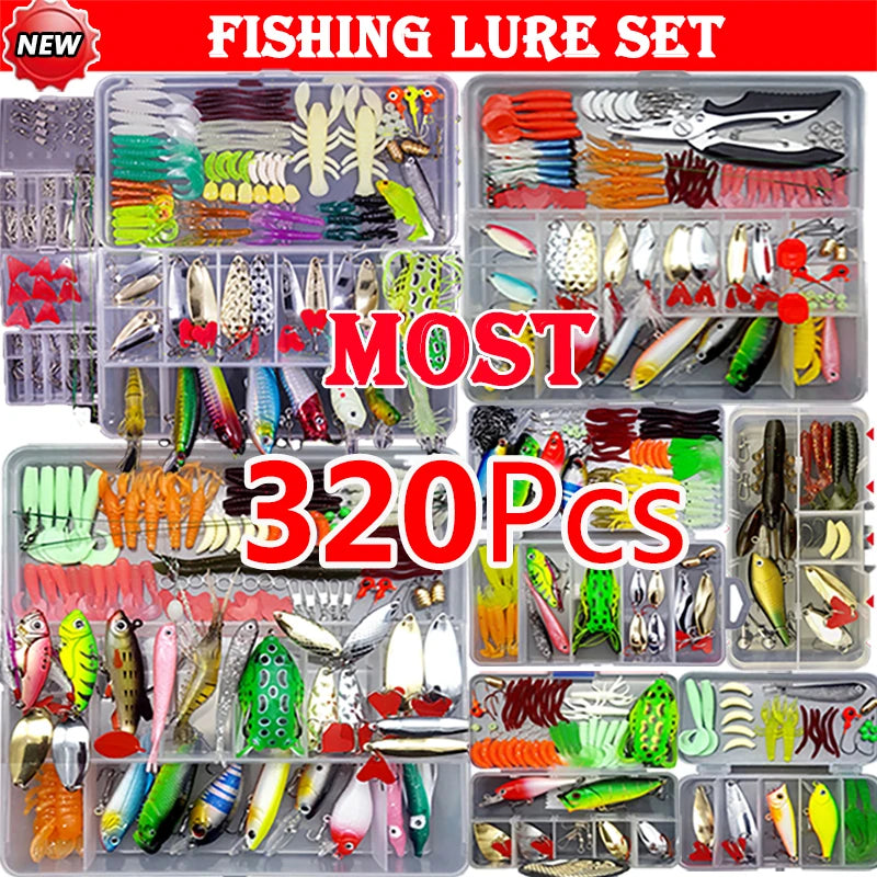 Fiskelokksett Mykt og hardt agnsett Gearlag Minnow Metalljiggskje for bass gjedde sveivtakletilbehør med eske