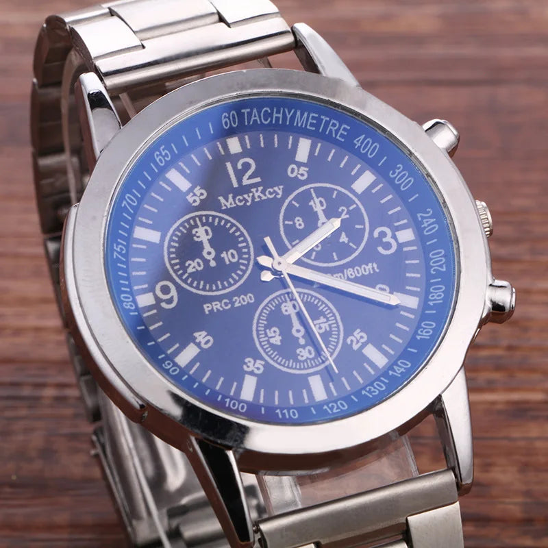 Nuevo reloj de hombre, banda de lujo, reloj redondo, moda, Blu-ray, reloj romano para hombre, relojes para hombre, שעון ספורט, часы мужские наручные