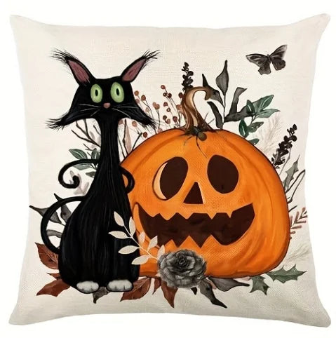 1pc Halloween Cushion Cover Pumpkin Ghost Pattern Pillowcase Suitable for Festival Living Room Bedroom Decoration Festival Gifts