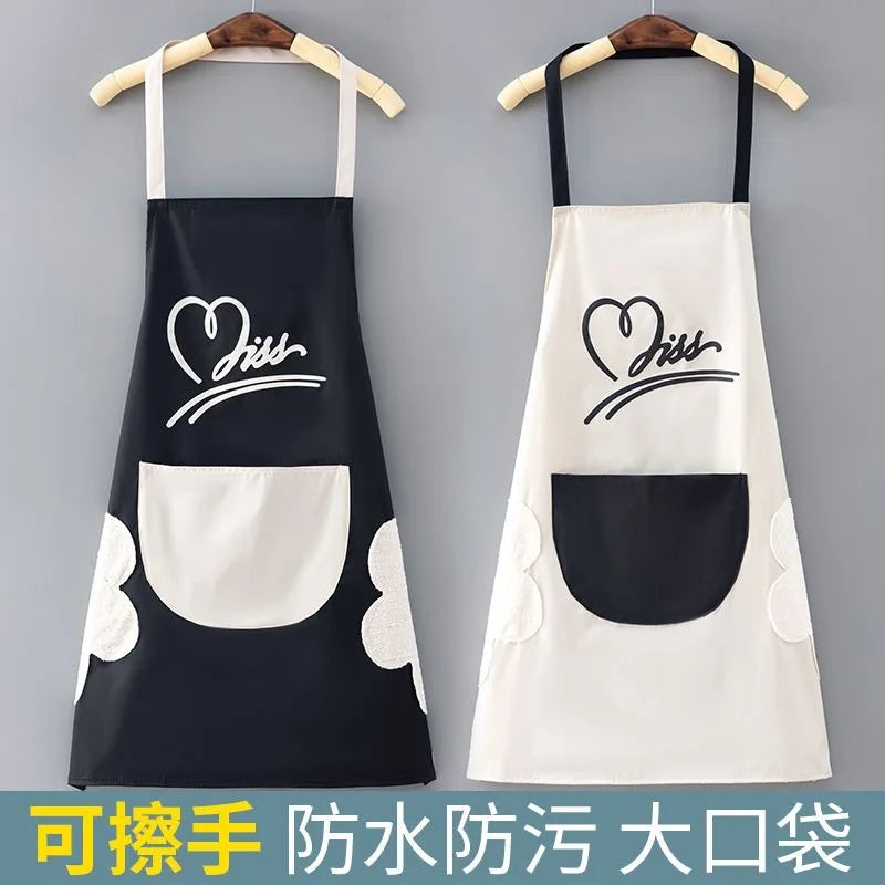 Cute Kitchen Aprons for Woman Men Chef Work Apron for Grill Restaurant Bar Shop Cafes Beauty Nails Studios Uniform