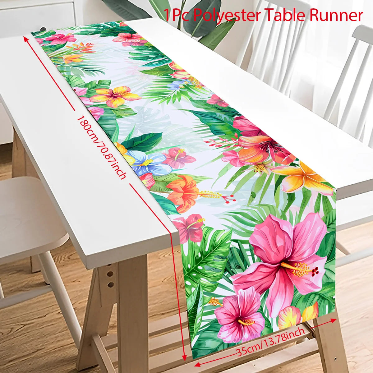 Hawaiian Garland Table Runner Hawaii Luau Tropical Party Decor Kids Favors Tableware ALOHA Summer Beach Birthday Party Supplies