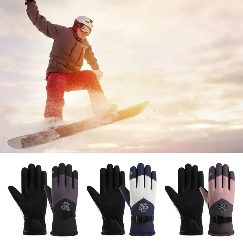 Guantes de esquí, guantes de nieve multifuncionales con pantalla táctil, guantes de nieve cálidos a prueba de viento, guantes cálidos de invierno para esquí y ciclismo para mujeres y