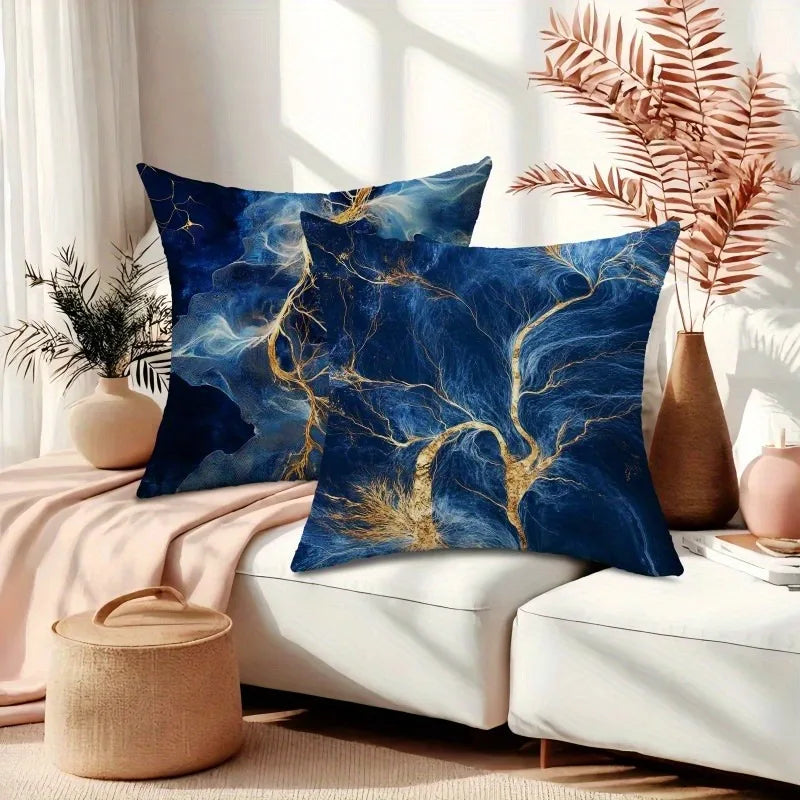 Blue marble pillowcaseSuitable for sofa car bedroom decorative cushion cover pillow cover