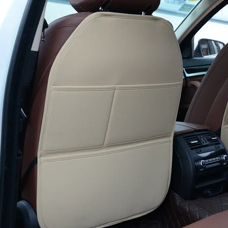 Protector de asiento trasero de coche de cuero sintético premium con relleno de esponja, a prueba de patadas, impermeable, universal para todas las estaciones, antideslizante, productos para coche
