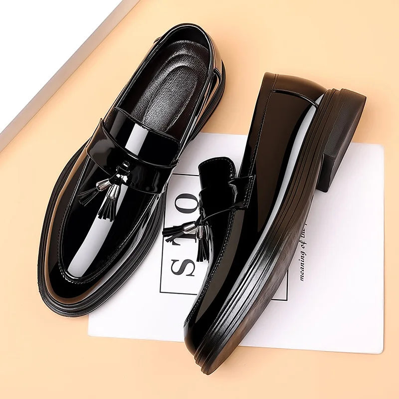 Leather Shoes for Men Autumn Business Formal Plus Size Dress Mens Shoe Casual Soft Soled Black Men's Wedding Groom Shoes