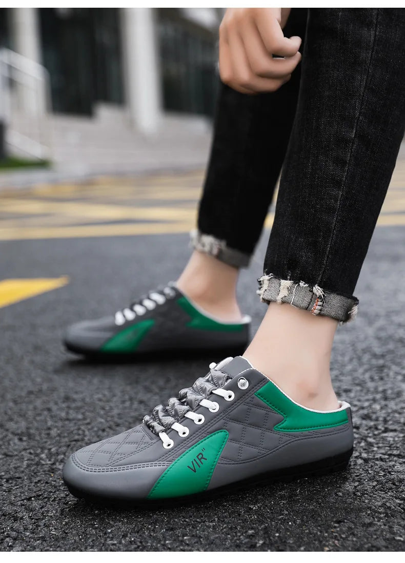 Men's Fashion Soft-soled Half Slippers Men Trendy Casual Shoes Soft Sole Non-slip Shoes New Outdoor Walking Shoes Zapatos Hombre
