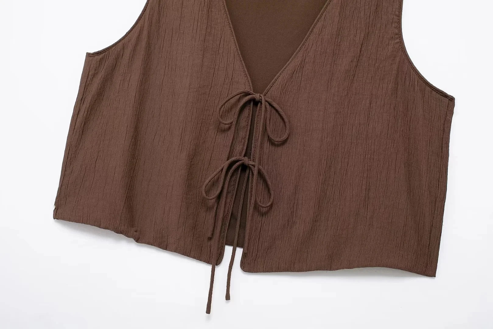 TRAF Skirt Two Piece Set Tied Sleeveless Vest Top High Waist Women's Midi Skirt Summer Waistcoat Long Skirt And Top Set Women