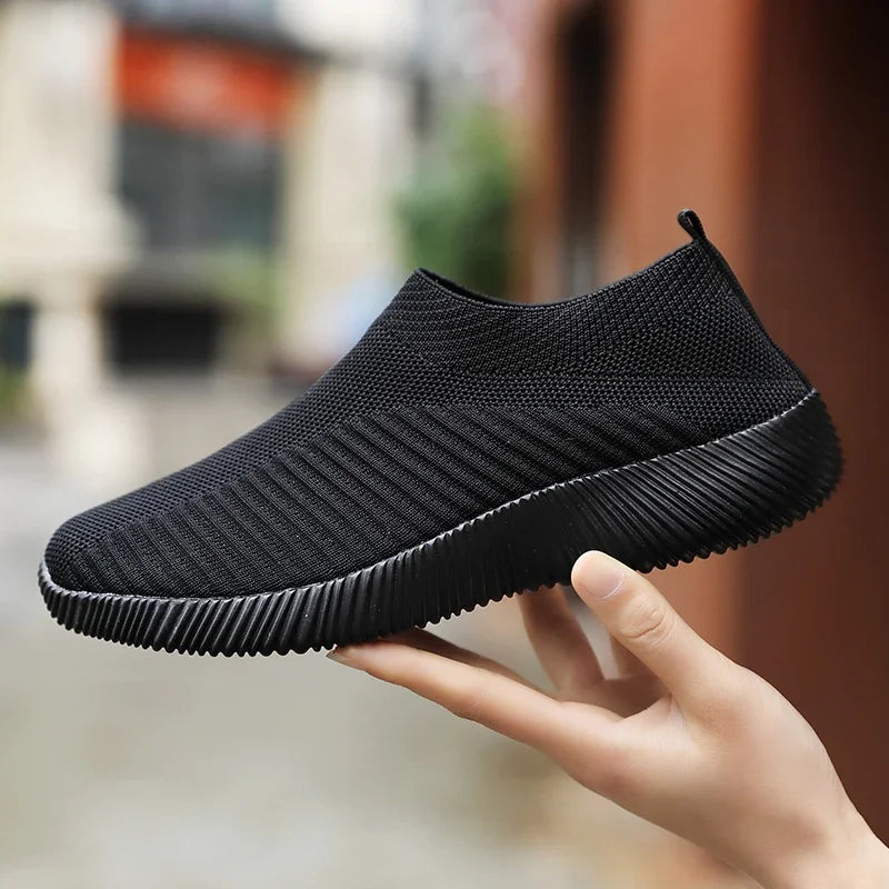 Women Flat Slip on White Shoes Woman Lightweight Sneakers Women Casual  Summer Autumn Walking Mesh Running Sports Shoes 2024
