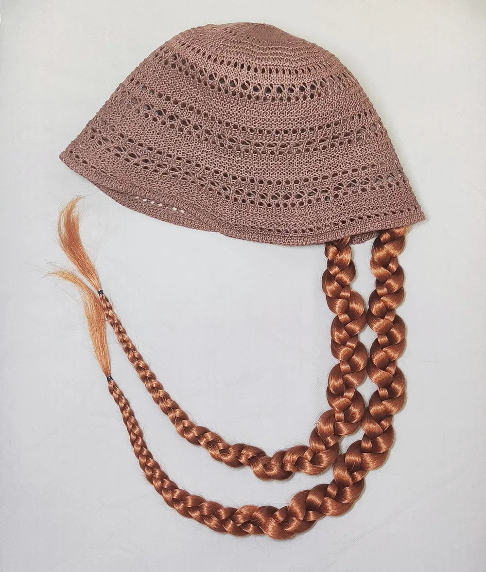 SQRDGQ Hat Wigs Cap with Braiding Hair Extensions Synthetic Wigs for Women Box Braids Crochet Hair Woman Wigs on Clearance Sale