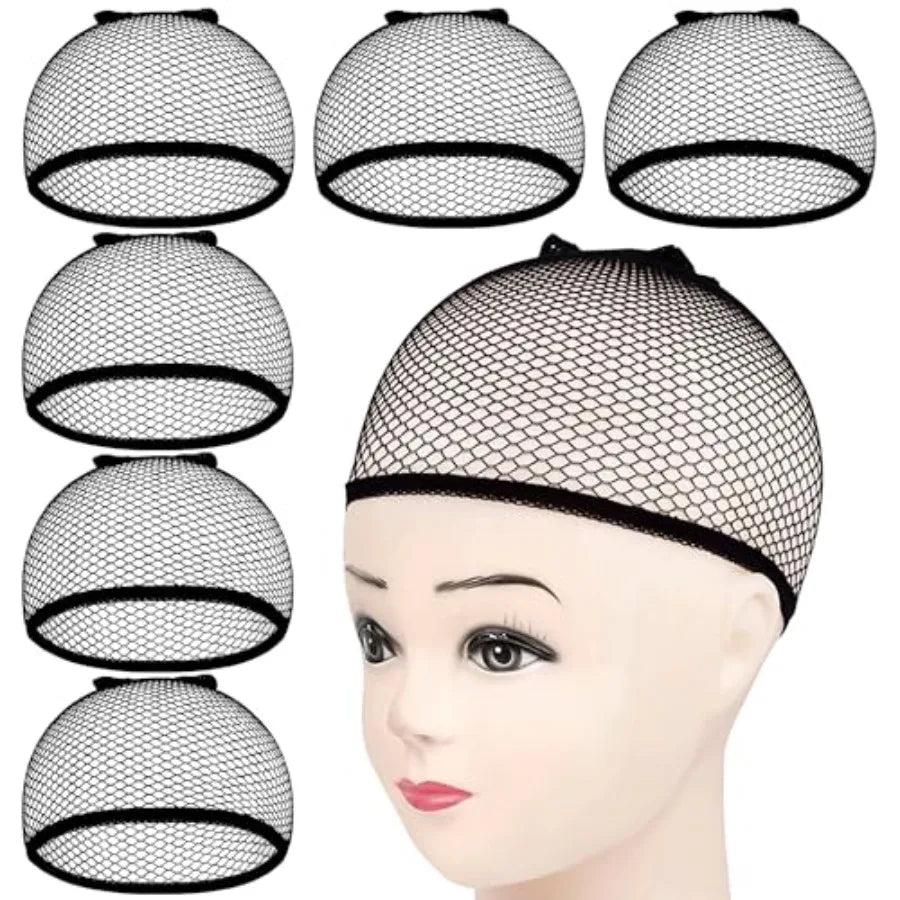 6PCS Wig Cap Non Slip, Mesh Net Wig Caps for Women Men, Weaving Hair Net Close End Fishnet