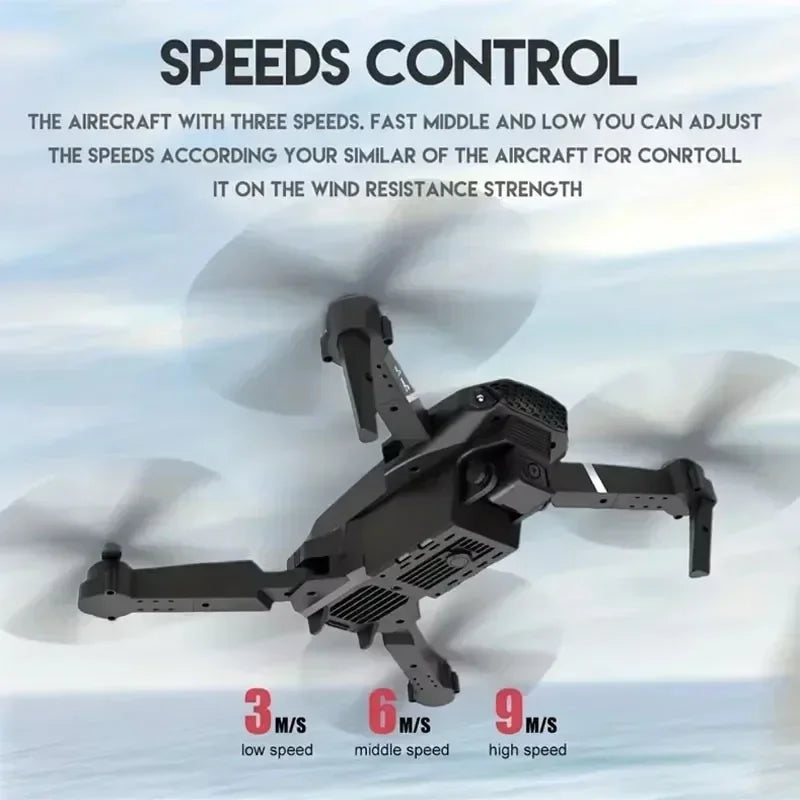E88Pro RC Drone 4K Professinal With 3 Battery 1080P Wide Angle HD Camera Foldable Helicopter WIFI FPV Height Hold Gift Toy