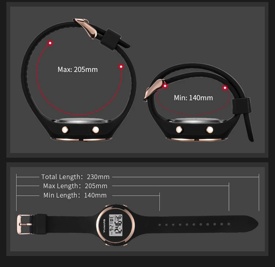 SYNOKE Women's Watch Digital Women Dress 50M Waterproof Stopwatch Sports Luminous Multifunction LED Electronic Wrist Watch Lady
