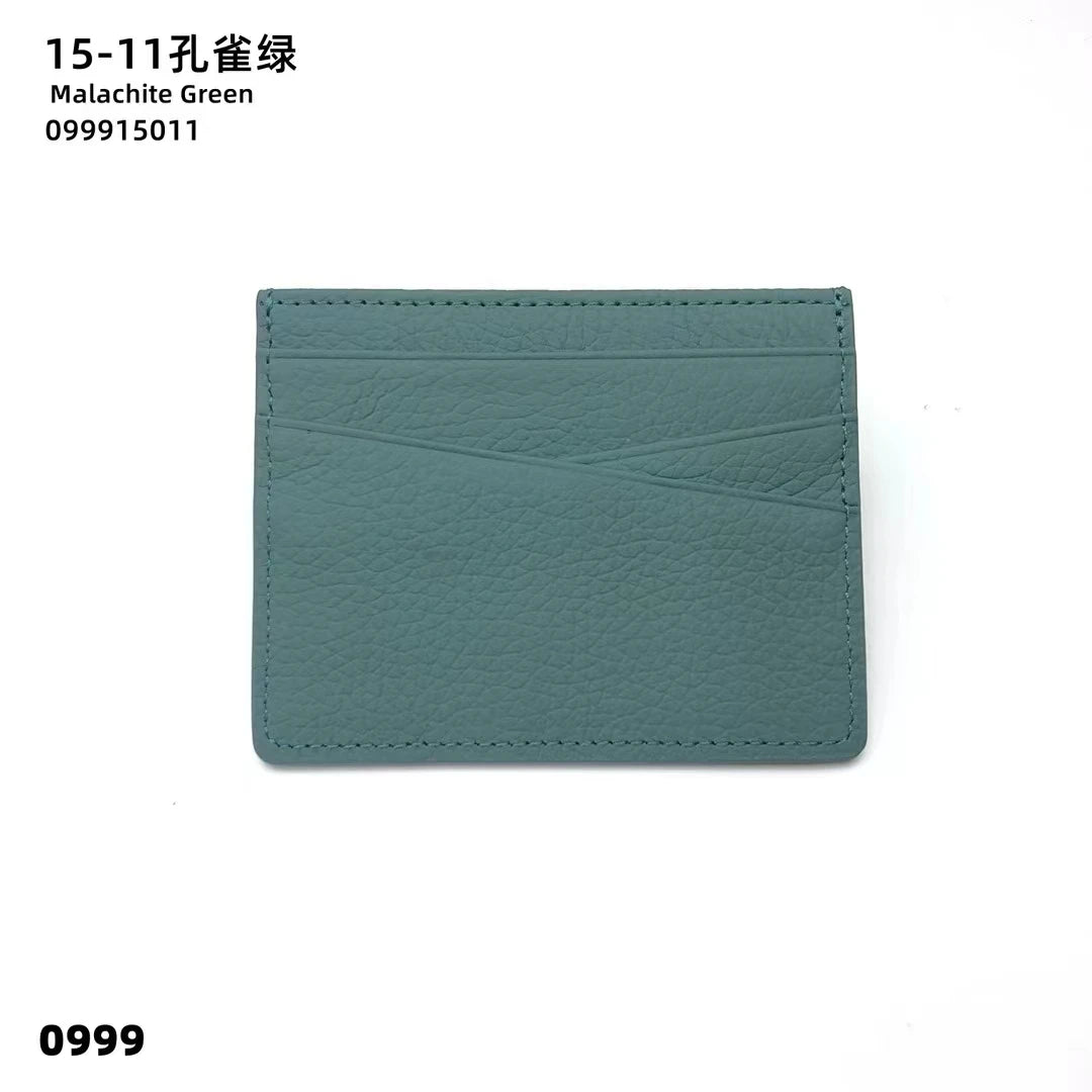 Tarjetero de lujo 100% cuero genuino para negocios, hombres, identificación, estuche para tarjetas de crédito, moda, regalo para mujeres, mini cartera delgada