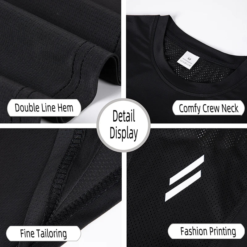 Men's Vest Black Breathable Quick-Drying Polyester Fiber Sports Sleeveless Vest Suitable for Gym Running and Training Casual