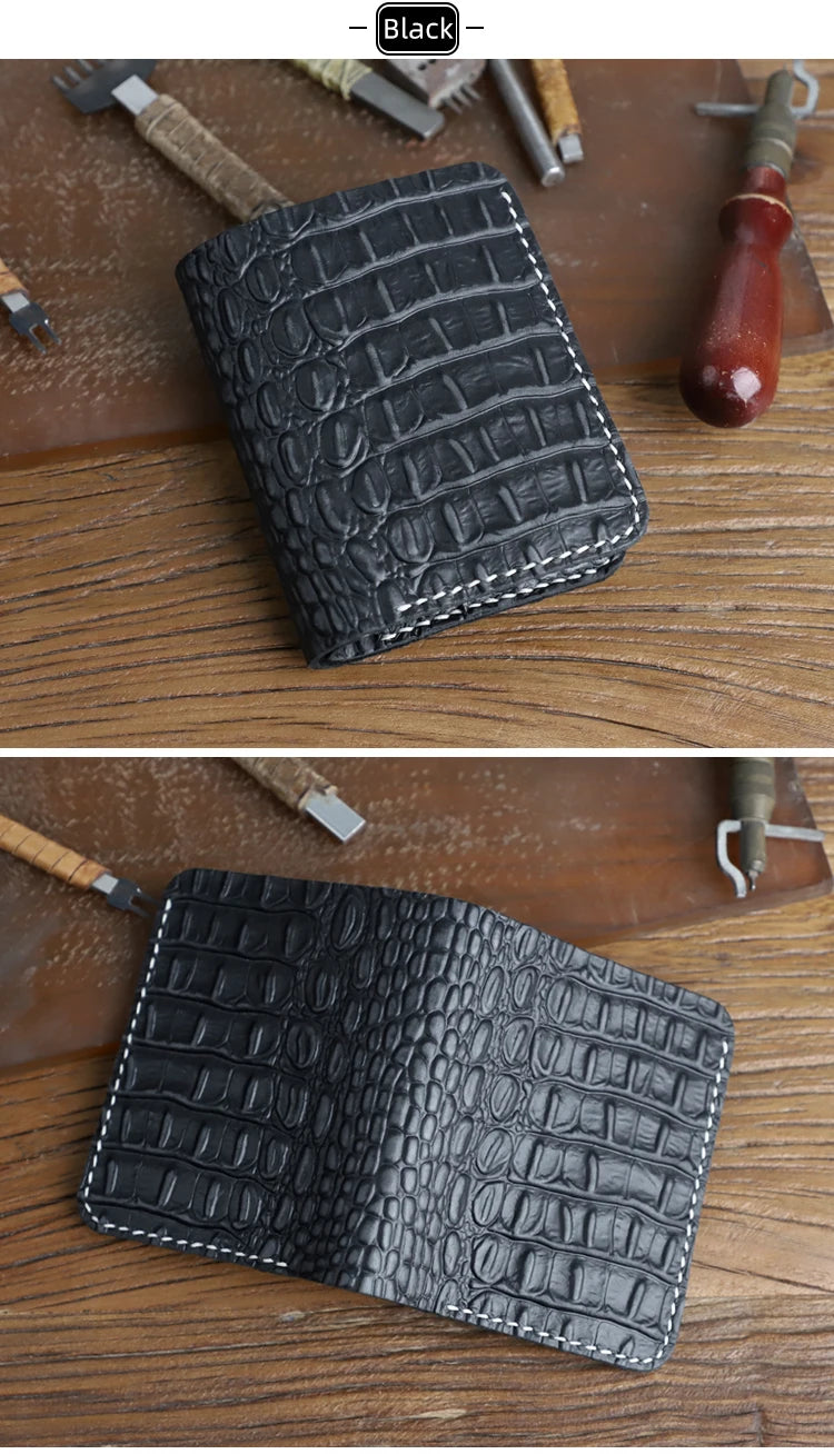 Luxury Genuine Leather Women's Wallet Handmade Leather Bifold Short Wallets For Men Portable Storage Credit Card Holder Purse