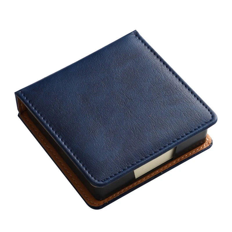 Sticky Note Box with Notepads Leather Memo Pad Dispenser Desktop Supplies for Students Office Worker