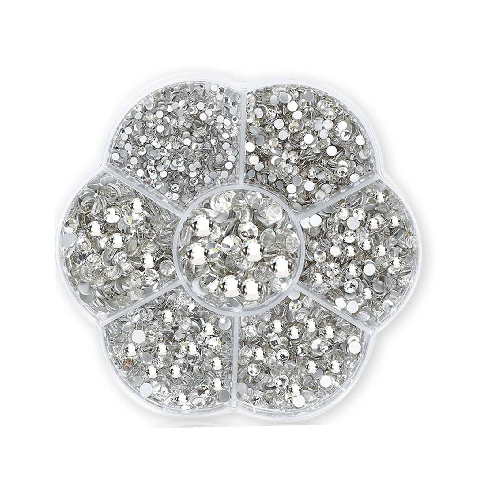 2100pcs Nail Art Rhinestones Flat Back AB White Glass Facial Rhinestones Treasure Flatback Nail Art Decorations