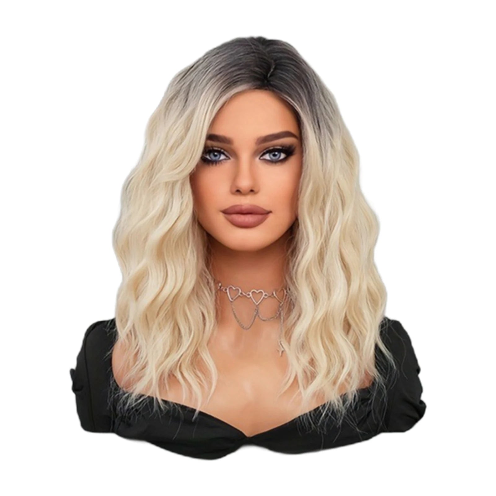 18 Inch Wavy Hair Cosplay Wigs Natural Looking Breathable Wigs for Woman Girls Daily Use Hair Styling MIAO-US