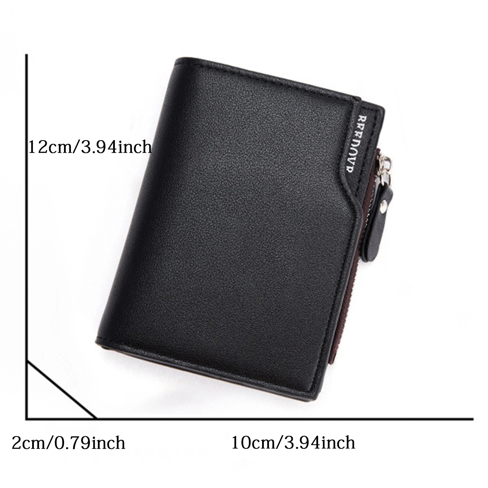 Men Wallet Short PU Male Purse Black Coffee Credit Card Holders with Zipper Men Wallet Money Bag