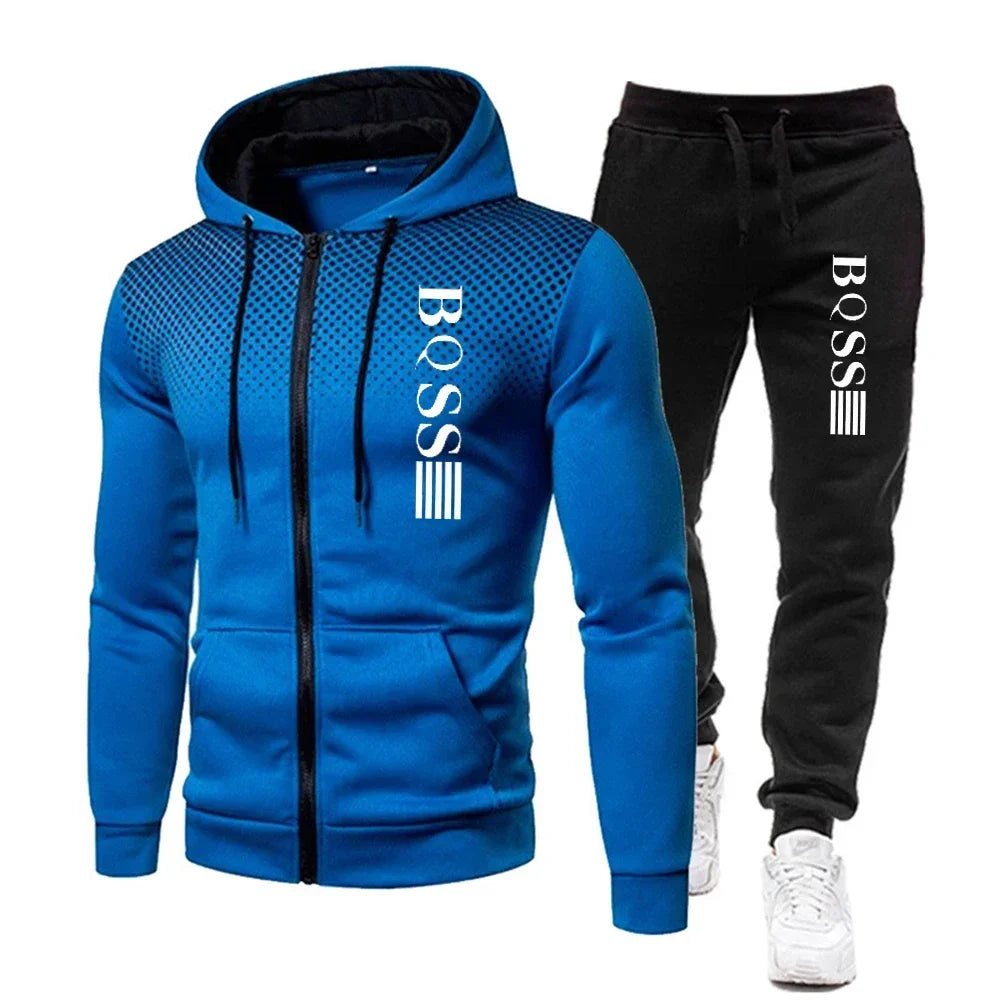 The new men's tracksuit 2026 features hats and sweatpants, fitness wear, and casual and entertainment trendsetters
