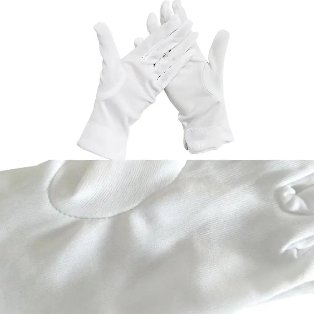 1 Pair Home Working Gloves Comfortable Garden Work Protective Gloves High Stretch Adult White Gloves White Cotton Gloves