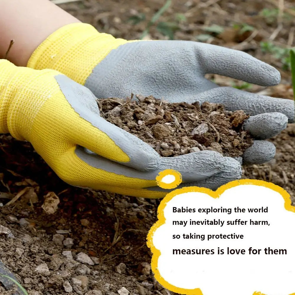 Waterproof Kid Gardening Gloves Breathable Safety Garden Work Gloves Non-Slip Animal Pattern Children Protective Glove Yard