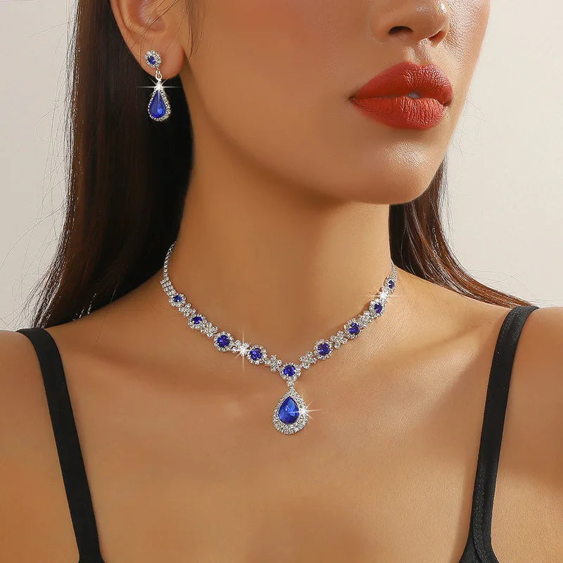 Elegante juego de joyas de diamantes de imitación – Atemporal, brillante y perfecto para cualquier ocasión