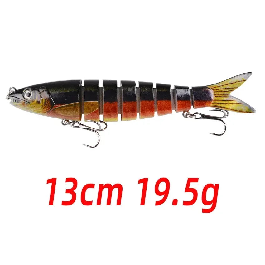1pcs/Winter fishing gear Bionic Multi-section Swim hard bait  Artificial Wobbler Trolling pike carp crank lure