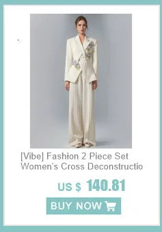 [Vibe] Women's Blazer Three Piece Solid Slim Vest Loose Blazer High Waist Pants Suit Streetwear Casual Female Pants Suit