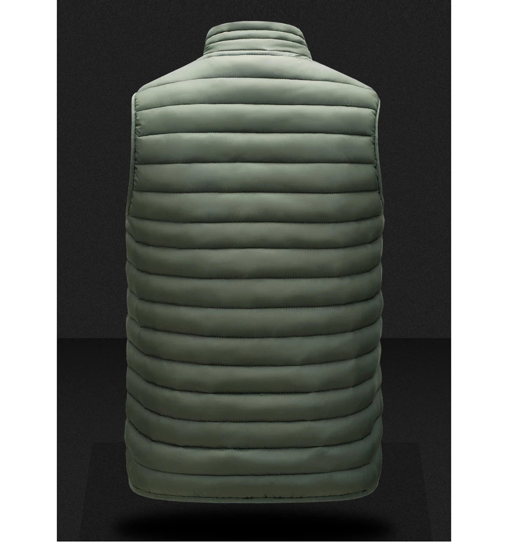 Winter Men Warm Vests Fashion Men Stand Collor Lightweight Padded Down Waistcoats Men Cotton Windbreaker Sleeveless Jackets 6XL