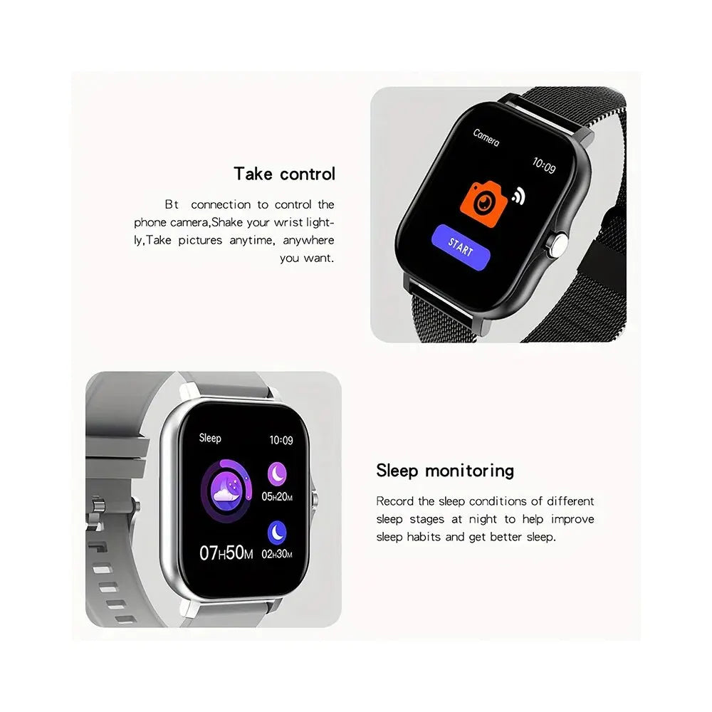 Reloj inteligente con teléfono Android 2025, pantalla HD de 1.44 pulgadas, llamadas Bluetooth, monitoreo de oxígeno/presión sanguínea, regalo para mujer y hombre