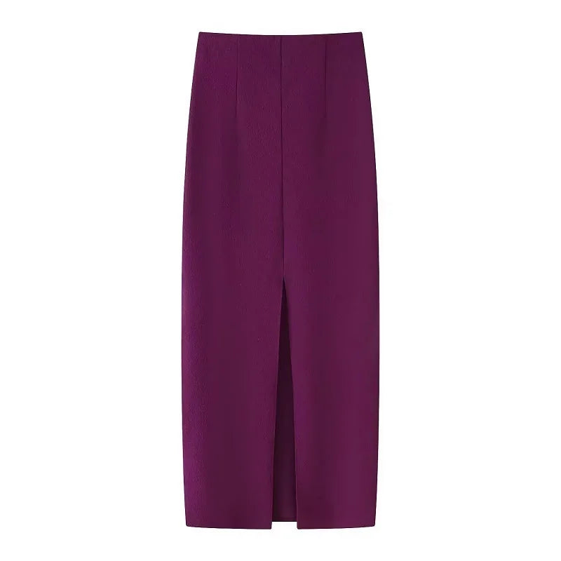 TRAF Sexy Skirt Sets Women's 2 Pieces Spring Summer Short Halter Tops Midi Skirts Fashion Party Evening Elegant Skirt Set Outfit