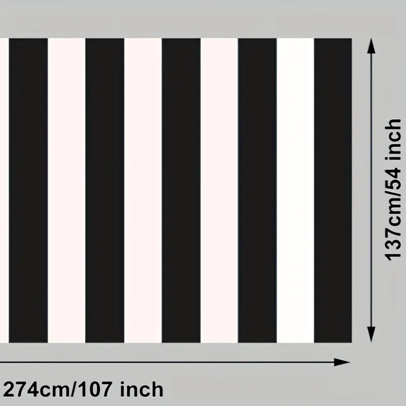 1pc, Black And White Striped Tablecloth,  Waterproof Rectangular Tablecloth For Holiday Party Picnic Decoration