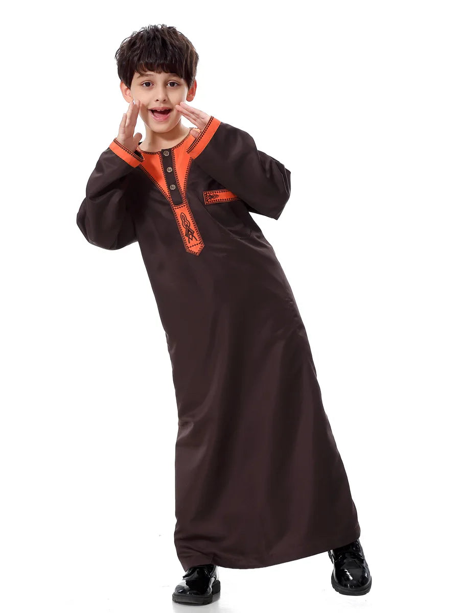 2025 Fashion Muslim Teenager Clothing Islam Men Summer Winter Eid Ramadan Prayer High Quality Elengance Party Boy's Robe Caftan