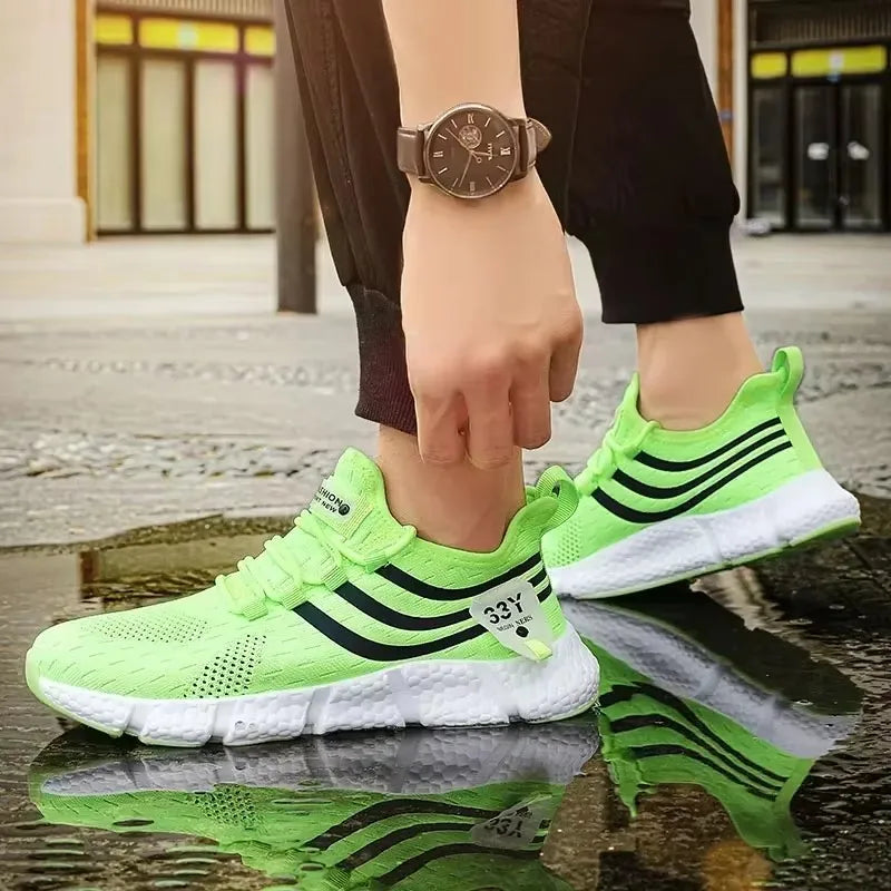 Men's Walking Shoes with Comfortable  Fashionable Grid Design Versatile Lightweight Breathable Anti Slip Outdoor Training Shoes