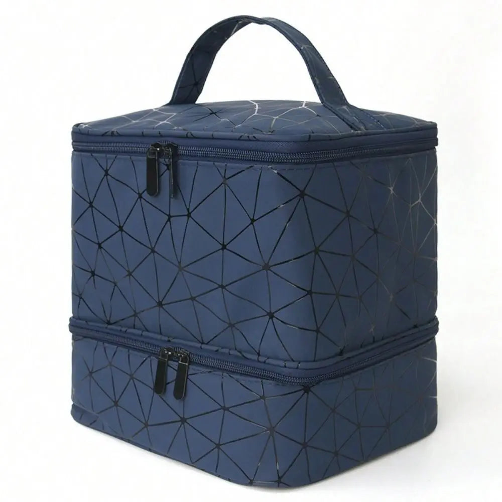 Neglelakkorganisator i PU-skinn – Dobbeltlags oppbevaringsboks med stor kapasitet