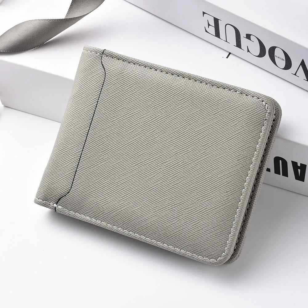 Cartera corta simple de color liso, tarjetero de negocios, cartera de hombre, tarjeta de identificación, tarjeta bancaria, cartera de hombre
